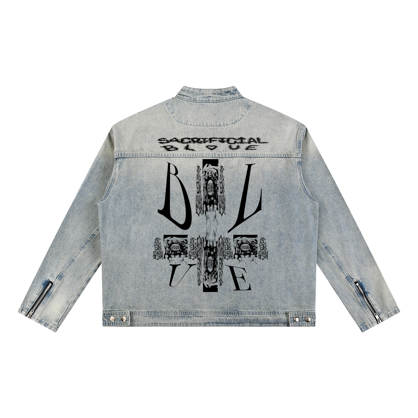 Vintage Wash Zip Denim Jacket