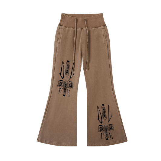Vintage Washed Flared Fleece Pants