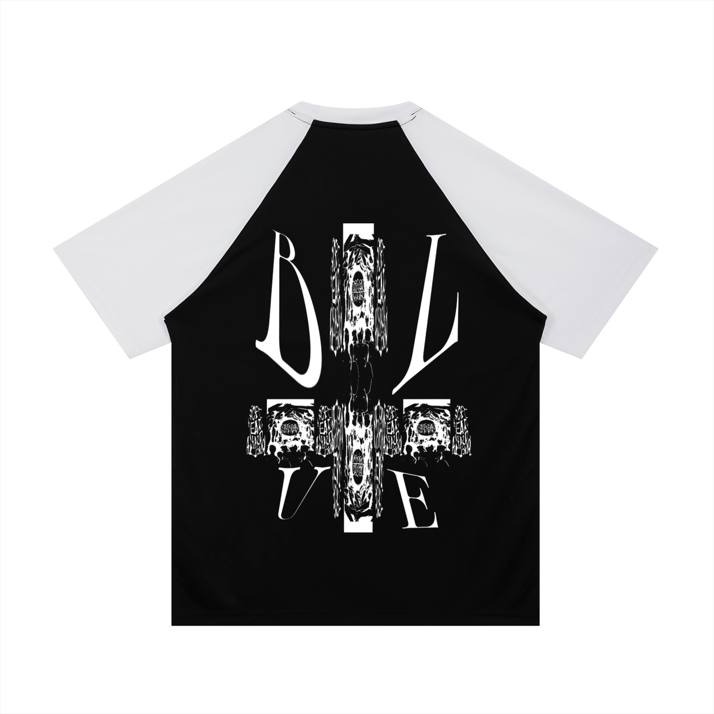 Contrast Raglan Sleeve Mesh T-Shirt
