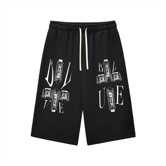 Relaxed Drawstring Three-quarter Sweatpants