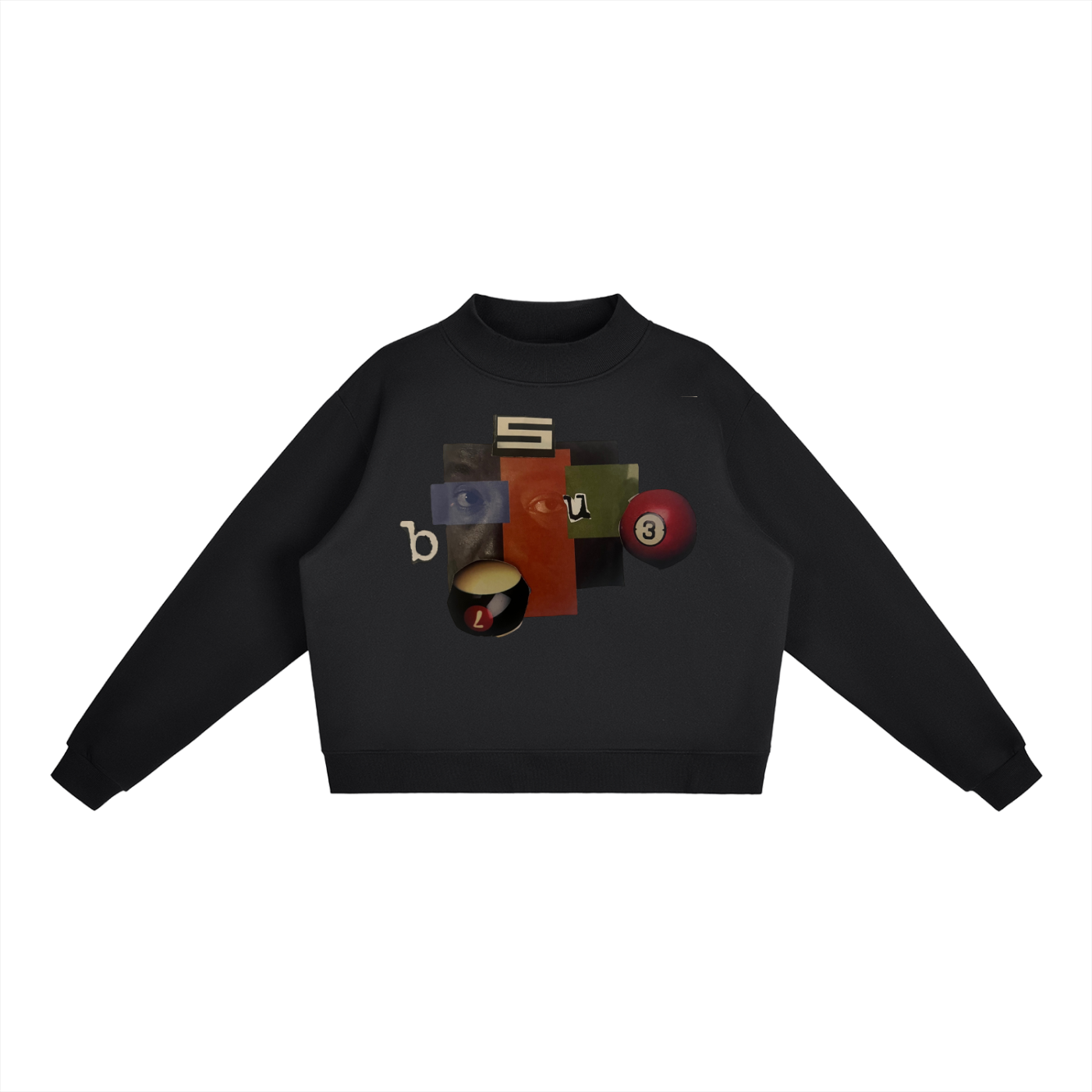 Essential Fleece Mock-Neck Crew Sweatshirt