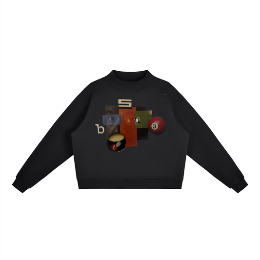 Essential Fleece Mock-Neck Crew Sweatshirt