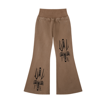 Vintage Washed Flared Fleece Pants