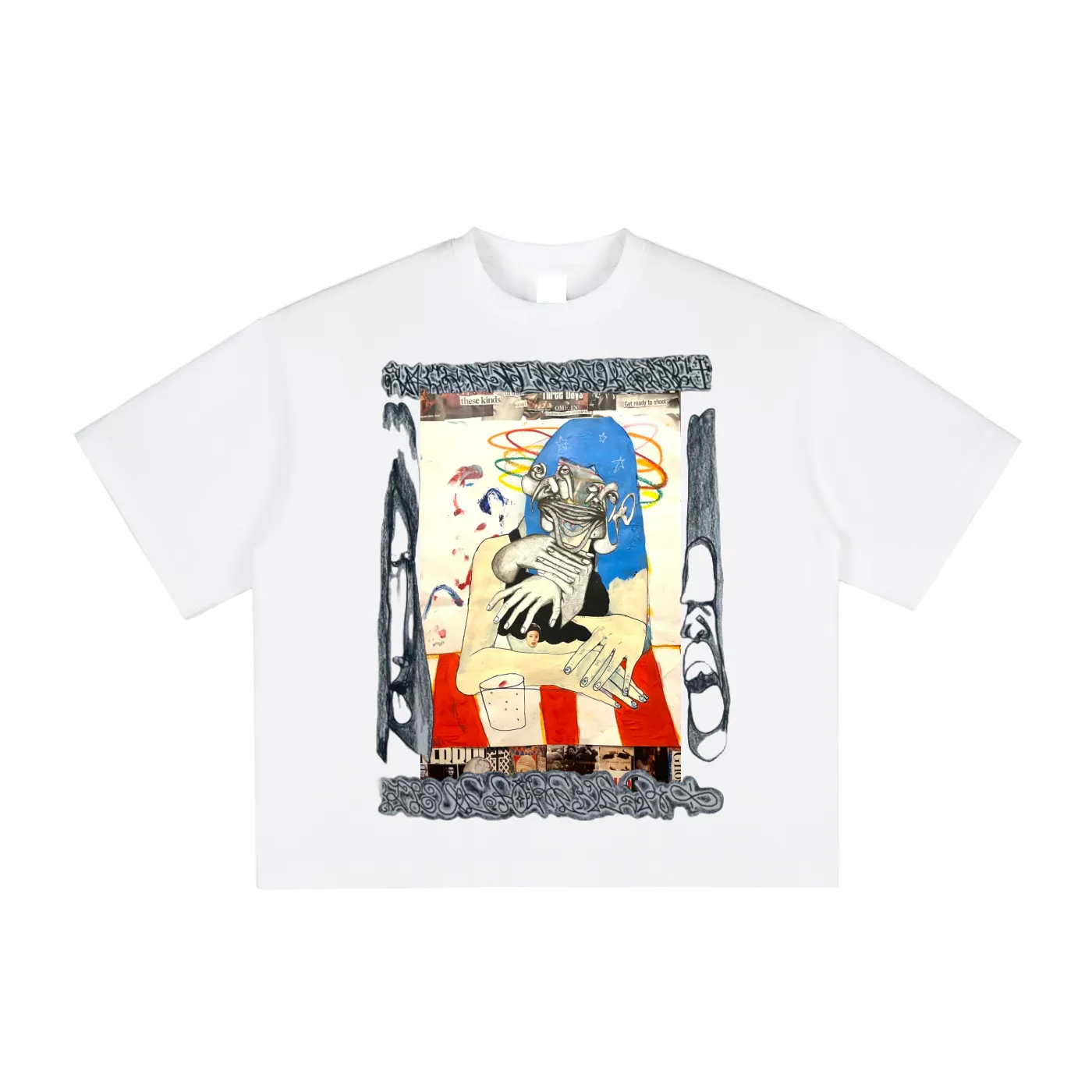 Collage boxy loose shirt