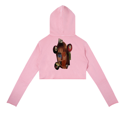 Cropped collage hoodie