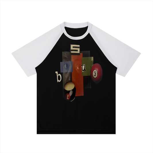 Contrast Raglan Sleeve Mesh T-Shirt